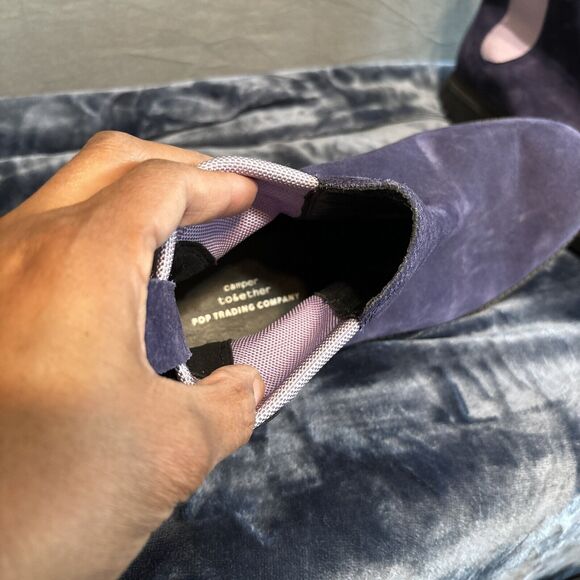 Camper x Pop Trading Company Oiled Suede Chelsea Boots Vibram EU 41 Purple 8.5M - Picture 7 of 11